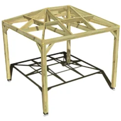 Pergola En Bois Autoportée Traité Autoclave Toit Quatre Pentes - 3 M