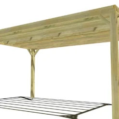 Pergola En Bois Traité Autoclave Autoportée Toit Plat - 3 M -Jardelix Soldes Magasin 3x5 cubique pergola bois