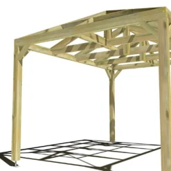 Pergola En Bois Autoportée Traité Autoclave Toit Quatre Pentes - 4 M -Jardelix Soldes Magasin 4x3 4pents pergola bois