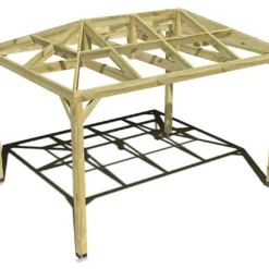 Pergola En Bois Autoportée Traité Autoclave Toit Quatre Pentes - 4 M -Jardelix Soldes Magasin 4x4 4pents pergola bois plongeant