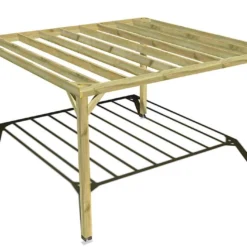 Pergola En Bois Traité Autoclave Autoportée Toit Plat - 4 M -Jardelix Soldes Magasin 4x4 cubique pergola bois plongeant