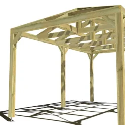 Pergola En Bois Autoportée Traité Autoclave Toit Quatre Pentes - 5 M -Jardelix Soldes Magasin 5x3 4pents pergola bois