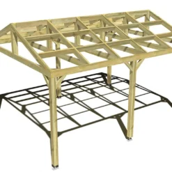 Pergola En Bois Autoportée Traité Autoclave Toit Double Pente - 5 M -Jardelix Soldes Magasin 5x4 2pents pergola bois plongeant