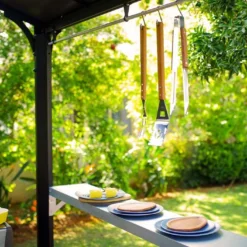 Abri Barbecue En Aluminium Et Polycarbonate 180 X 240 Cm – Austin -Jardelix Soldes Magasin accessoires abri bbq austin canopia palram