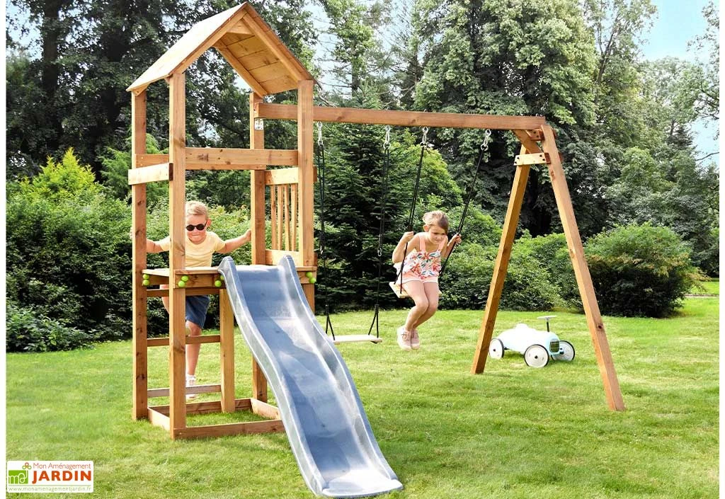 Aire De Jeux En Bois Soulet Avec Balançoires Et Toboggan – Nouméa 3 Aire De Jeux En Bois Soulet Avec Balançoires Et Toboggan – Nouméa