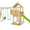 Aire De Jeux En Bois : Portique, Mur D’escalade Et Toboggan – TP Kingswood -Jardelix Soldes Magasin aire de jeux bois enfants 1
