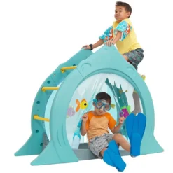 KidKraft Aire De Jeux En Bois : Bloc D’escalade - Shark Escape Climber
