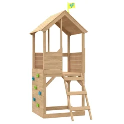 Aire De Jeux En Bois : Cabane Et Mur D’escalade – TP Treehouse