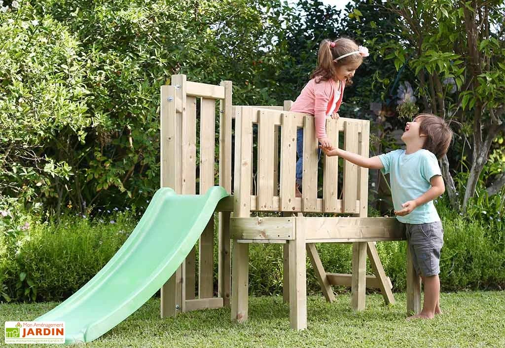 Aire De Jeux D'extérieur En Bois Traité Avec Toboggan – TP Bambin 5 Aire De Jeux D'extérieur En Bois Traité Avec Toboggan – TP Bambin – Image 3
