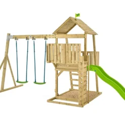 Aire De Jeux En Bois : Mur D’escalade, Portique Et Toboggan – TP Kingswood