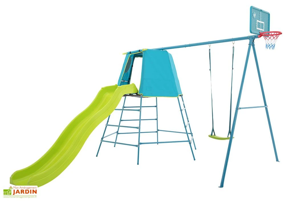 Aire De Jeux TP Explorer : Cabane, Portique, Toboggan Et Panier De Basket 4 Aire De Jeux TP Explorer : Cabane, Portique, Toboggan Et Panier De Basket – Image 2