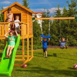 Aire De Jeux My House Move : Toboggan + Cabane + Balançoire