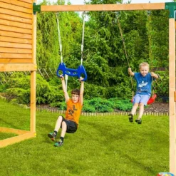 Aire De Jeux My House Move : Toboggan + Cabane + Balançoire -Jardelix Soldes Magasin aire de jeux fungoo myhouse move 3