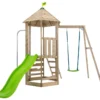 Aire De Jeux En Bois : Portique, Mur D’escalade Et Toboggan – TP Castlewood -Jardelix Soldes Magasin aire de jeux jardin bois enfants