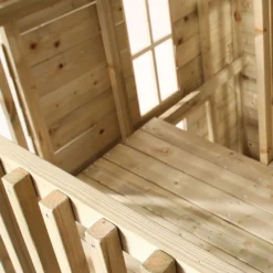 Maisonnette Pour Enfants En Bois Avec Toboggan – TP Loft -Jardelix Soldes Magasin aire de jeux maison bois 1