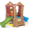 Step2 Aire De Jeux Pour Enfants Play Up : 2 Toboggans + Mur D'Escalade -Jardelix Soldes Magasin aire jeu enfants cabane play up double slide climber deux toboggans plateforme 1