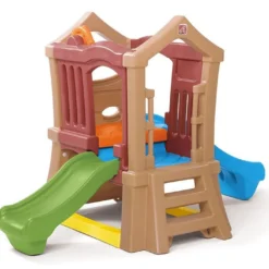 Step2 Aire De Jeux Pour Enfants Play Up : 2 Toboggans + Mur D'Escalade