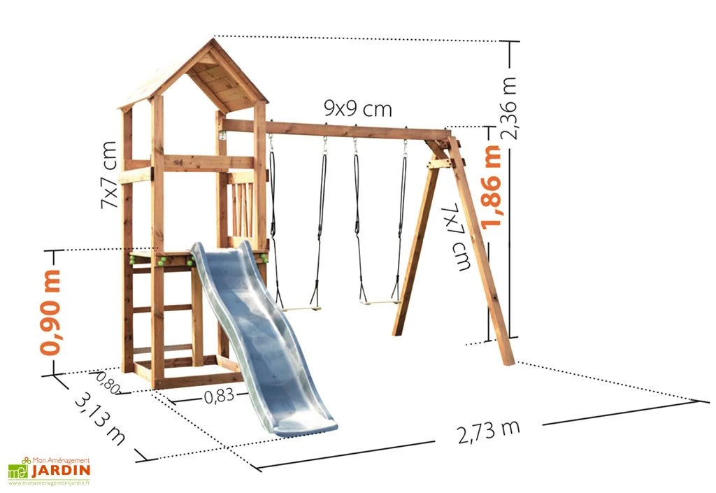 Aire De Jeux En Bois Soulet Avec Balançoires Et Toboggan – Nouméa 6 Aire De Jeux En Bois Soulet Avec Balançoires Et Toboggan – Nouméa – Image 4