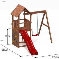 Aire De Jeux Carol 2 : Toboggan + Escalade + Balançoire -Jardelix Soldes Magasin aire jeux bois autoclave carol2 toboggan escalade balancoire 2