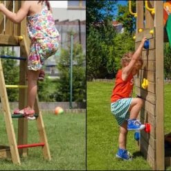 Aire De Jeux Carol 2 : Toboggan + Escalade + Balançoire -Jardelix Soldes Magasin aire jeux bois autoclave carol2 toboggan escalade balancoire 5