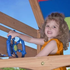 Aire De Jeux En Bois Avec Portique, Toboggan Et Escalade Northbrook -Jardelix Soldes Magasin aire jeux bois cedre cabane tobogan escalade balancoires 5