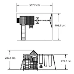 Aire De Jeux En Bois Avec Portique, Toboggan Et Escalade Hill Crest -Jardelix Soldes Magasin aire jeux bois cedre portique toboggan escalade hill crest 3
