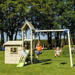 Aire De Jeux En Bois D’Épicéa Traité Avec Portique Lookout
