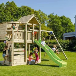 Aire De Jeux En Bois D’Épicéa Traité Avec Portique Palazzo