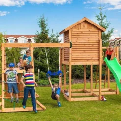 Aire De Jeux MySide Spider : Cabane + Toboggan + Portique + Escalade