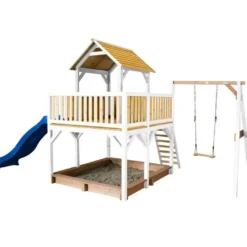 Axi Aire De Jeux En Bois De Hemlock Atka : Toboggan + Balançoire -Jardelix Soldes Magasin aire jeux bois hemlock atka toboggan balancoire 2