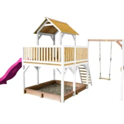 Axi Aire De Jeux En Bois De Hemlock Atka : Toboggan + Balançoire -Jardelix Soldes Magasin aire jeux bois hemlock atka toboggan balancoire 3