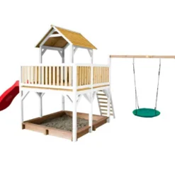 Axi Aire De Jeux En Bois De Hemlock Portique Balançoire Et Toboggan Atka -Jardelix Soldes Magasin aire jeux bois hemlock portique balancoire toboggan atka 4