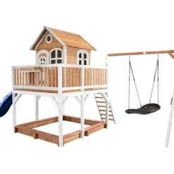 Axi Aire De Jeux En Bois De Hemlock Portique Balançoire Et Toboggan Liam -Jardelix Soldes Magasin aire jeux bois hemlock portique balancoire toboggan liam 5