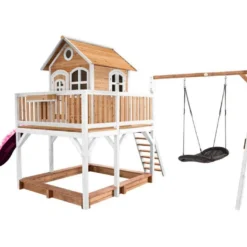 Axi Aire De Jeux En Bois De Hemlock Portique Balançoire Et Toboggan Liam -Jardelix Soldes Magasin aire jeux bois hemlock portique balancoire toboggan liam 6