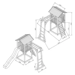 Axi Aire De Jeux En Bois De Hemlock Toboggan Et Barres De Singe Beach Tower -Jardelix Soldes Magasin aire jeux bois hemlock toboggan barres singe beach tower 1