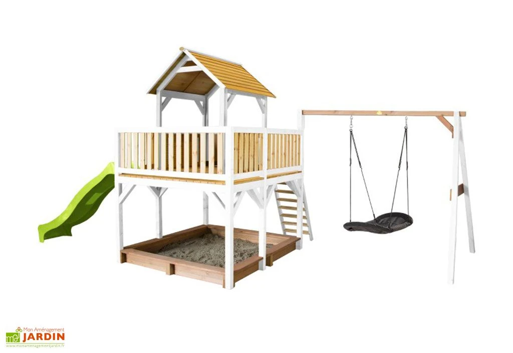 Axi Aire De Jeux En Bois De Hemlock Toboggan Et Portique Balançoire Atka 4 Axi Aire De Jeux En Bois De Hemlock Toboggan Et Portique Balançoire Atka – Image 2