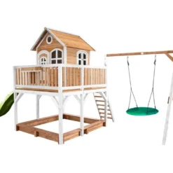 Axi Aire De Jeux En Bois De Hemlock Toboggan Et Portique Balançoire Liam -Jardelix Soldes Magasin aire jeux bois hemlock toboggan portique balancoire liam 3