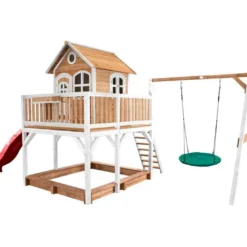Axi Aire De Jeux En Bois De Hemlock Toboggan Et Portique Balançoire Liam -Jardelix Soldes Magasin aire jeux bois hemlock toboggan portique balancoire liam 4