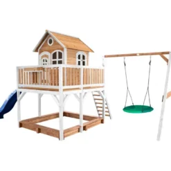 Axi Aire De Jeux En Bois De Hemlock Toboggan Et Portique Balançoire Liam -Jardelix Soldes Magasin aire jeux bois hemlock toboggan portique balancoire liam 5