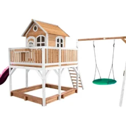 Axi Aire De Jeux En Bois De Hemlock Toboggan Et Portique Balançoire Liam -Jardelix Soldes Magasin aire jeux bois hemlock toboggan portique balancoire liam 6