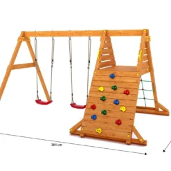Aire De Jeux En Bois De Pin Traité Balançoires + Escalade Spider King -Jardelix Soldes Magasin aire jeux bois pin traite balancoires escalade spider king 1