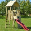 Aire De Jeux En Bois Brut Avec Toboggan – 2,8 M² -Jardelix Soldes Magasin aire jeux bois toboggan 2 8 m