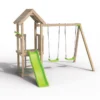 Aire De Jeux Avec Cabane, Toboggan Et Portique En Bois - Easy Xplorer -Jardelix Soldes Magasin aire jeux bois trigano easyxplorer