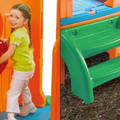 Step2 Aire De Jeux Pour Enfants Clubhouse - Cabanes Avec Toboggans -Jardelix Soldes Magasin aire jeux enfants clubhouse cabane plateforme passerelle 2 toboggans 5