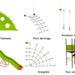 Aire De Jeux EVO-Costo Avec 6 Agrès -Jardelix Soldes Magasin aire jeux evolutive evo costo agres