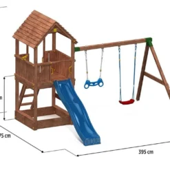 Aire De Jeux Joy Move : Toboggan + Escalade + Portique + Bac à Sable -Jardelix Soldes Magasin aire jeux fungoo toboggan esacalade portique balancoire joymove 1