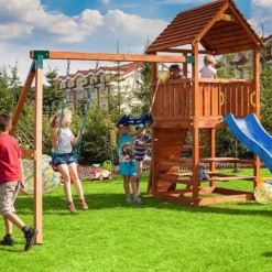 Aire De Jeux Joy Move : Toboggan + Escalade + Portique + Bac à Sable