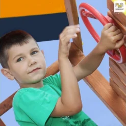 Aire De Jeux Joy Move : Toboggan + Escalade + Portique + Bac à Sable -Jardelix Soldes Magasin aire jeux fungoo toboggan esacalade portique balancoire joymove 7