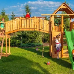 Aire De Jeux Rainbow Fortress Tip : Escalade + Toboggan + Pont