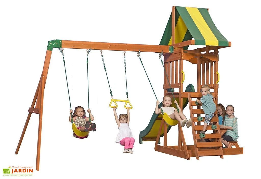 Portique En Bois Avec Balançoire Et Toboggan Sunnydale 4 Portique En Bois Avec Balançoire Et Toboggan Sunnydale – Image 2